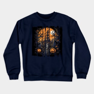 Halloween Night at the Haunted House Crewneck Sweatshirt